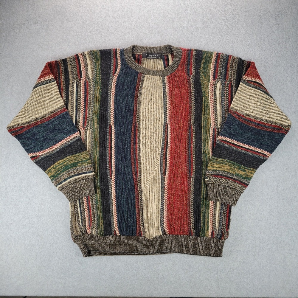 Protege Collection Vintage 90s 3D Textured Knit Sweater Mens XL Coogi USA